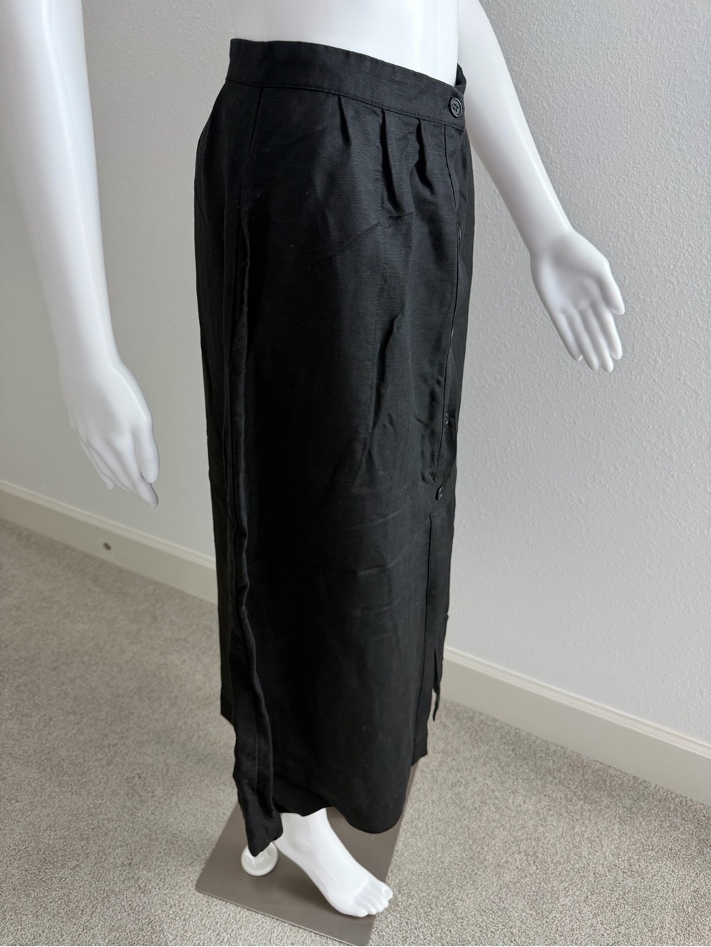 Reformation Black Button-Front High-Waist Midi Skirt - Picture 7 of 12